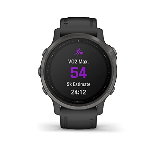 Garmin fēnix ​​6S Pro - Reloj GPS multideporte con mapas, música, frecuencia cardíaca y sensores, Negro con correa negra