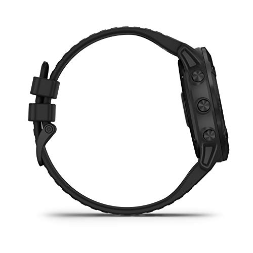 Garmin Fenix ​​6X Pro - Reloj GPS multideporte definitivo 51mm, funciones de mapeo, música, monitoreo de ritmo ajustado por grado y sensores de pulso, negro con banda negra