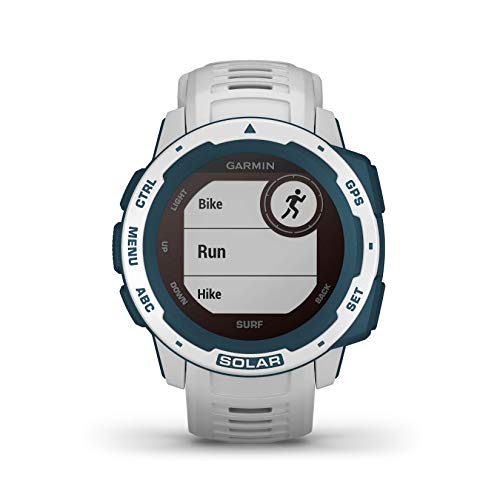 Garmin Instinct Solar Surf, Reloj GPS resistente con carga solar - Blanco