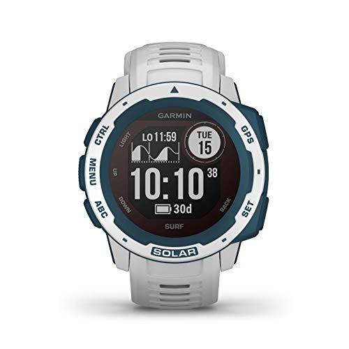 Garmin Instinct Solar Surf, Reloj GPS resistente con carga solar - Blanco