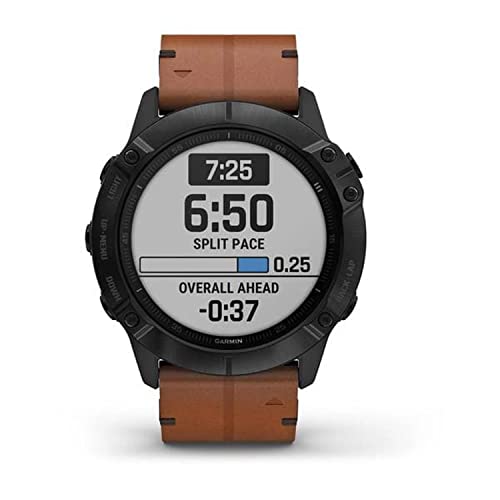 Garmin International, Inc. fēnix 6X: ediciones Pro y Zafiro Negro DLC con Correa de Cuero marrón NÚMERO DE Referencia 010-02157-14