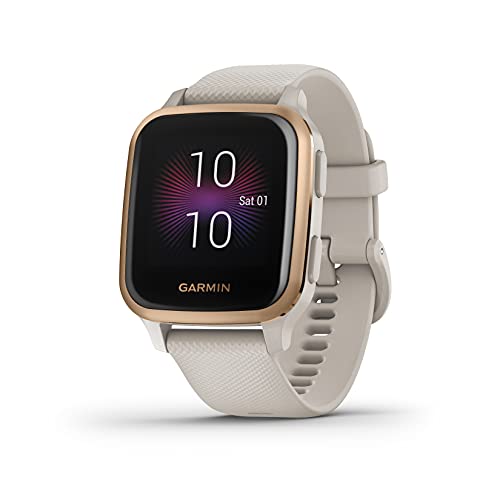 Garmin Venu Sq Music, Reloj Inteligente con GPS, Beige/Rosa Dorado, Edición Estándar