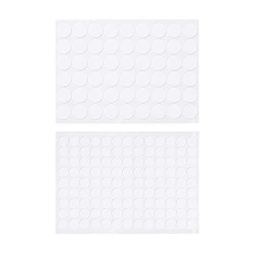 Gativs 3 Hojas Tapa de Agujero de Tornillo Tapa de Tornillo Tapas de Tornillos Auto Adhesiva Tapas para Orificios de Tornillo Tapas Tornillos Blanco 234 Piezas, 13mm y 21mm