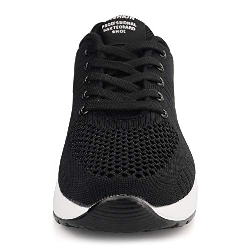 GAXmi Zapatillas Deportivas de Mujer Air Cordones Zapatos de Ligero Running Fitness Zapatillas de para Correr Antideslizantes Amortiguación Sneakers Negro 39 EU