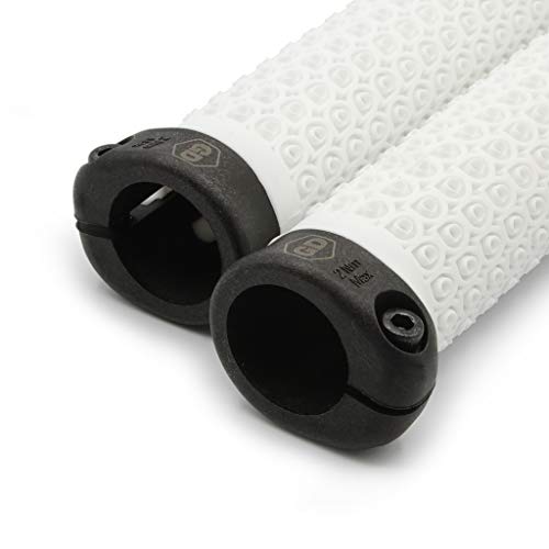 GD Grip Division ® Puños para manillar de bicicleta de montaña, ultraligeros, con cierre de bloqueo, color blanco