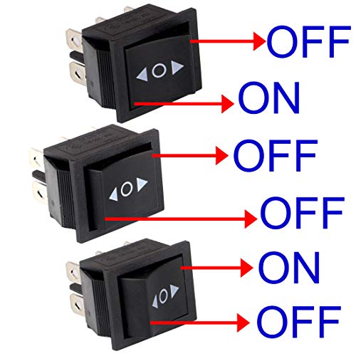 Gebildet 5pcs 250 V-110 V-36 V-24 V-12 V/10A DPDT 6 Pines 3 Posiciones ON/Off/ON Autoblocante Interruptor Basculante Negro (30pcs Conectores de Terminales de Cable)