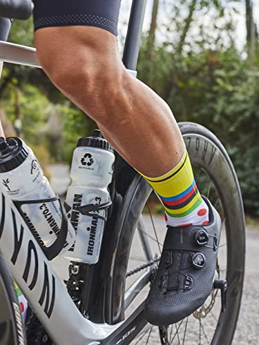 Generico Calcetines de Ciclismo Caña Alta Unisex, Transpirables para Invierno y verano. Tallas para hombre y mujer. Calidad profesional con Diseño Original estampado.… (40-43)