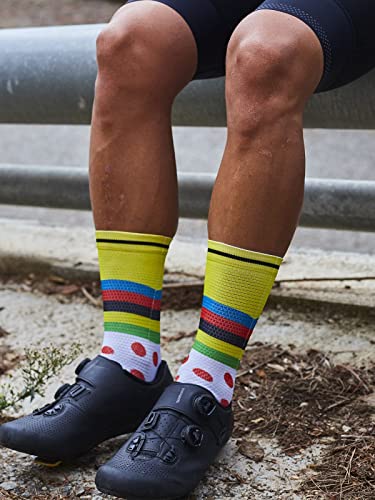 Generico Calcetines de Ciclismo Caña Alta Unisex, Transpirables para Invierno y verano. Tallas para hombre y mujer. Calidad profesional con Diseño Original estampado.… (40-43)