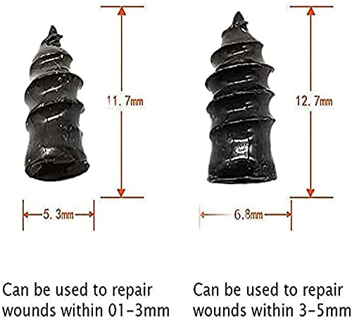 Genérico Tornillo de Goma de reparación de neumáticos al vacío, Clavo de Goma Kit de reparación de Ruedas, Fácil instalación, para Motocicleta, automóvil, camioneta, camión 10 Unidades 2 tamaños