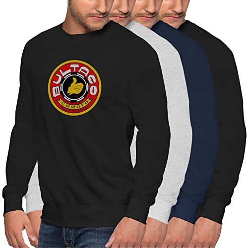 Generisch Sudadera Bultaco Sweatshirt Moto Hombre Motero, Talla:L, Color:Negro