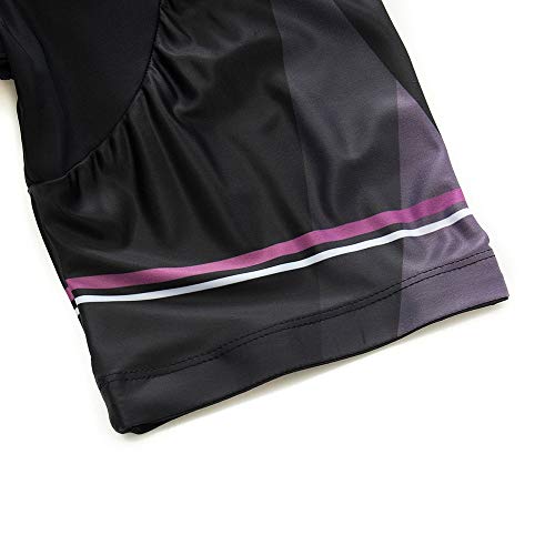 GET Conjunto de Maillot de Ciclismo de Manga Corta para Mujer, Tops Ajustados con Cremallera Completa + Culotte Corto Kit Ropa de Bicicleta de Verano Trajes de Ciclismo MTB (Color : A, Talla : L)