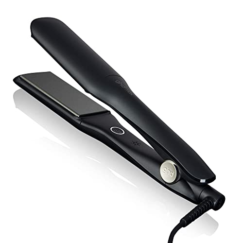 ghd max - Plancha de pelo profesional con placas anchas para cabello largo, grueso o rizado, tecnología dual zone, negra