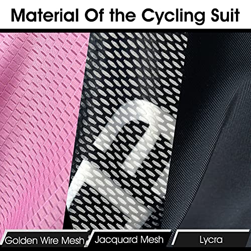 GHDENW Ropa Ciclismo Mujer Secado Rápido para Bicicleta Montaña,Ropa Ciclista Mujer + Pantalones Ciclismo con Baberos con Acolchado De Gel 20D