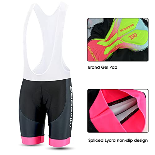 GHDENW Ropa Ciclismo Mujer Secado Rápido para Bicicleta Montaña,Ropa Ciclista Mujer + Pantalones Ciclismo con Baberos con Acolchado De Gel 20D