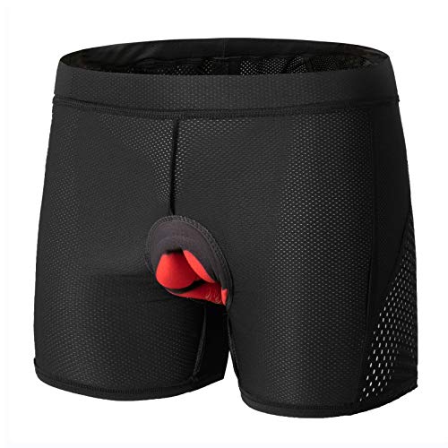 GIEADUN Ciclismo Pantalones Cortos de Bicicleta 20D Gel de sílice Acolchado Ciclismo Calzoncillos Ropa Interior de Bicicleta MTB Bicicleta Pantalones Cortos (Negro, XL)