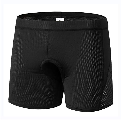 GIEADUN Ciclismo Pantalones Cortos de Bicicleta 20D Gel de sílice Acolchado Ciclismo Calzoncillos Ropa Interior de Bicicleta MTB Bicicleta Pantalones Cortos (Negro, XL)