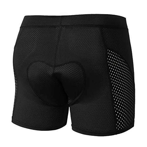 GIEADUN Ciclismo Pantalones Cortos de Bicicleta 20D Gel de sílice Acolchado Ciclismo Calzoncillos Ropa Interior de Bicicleta MTB Bicicleta Pantalones Cortos (Negro, XL)