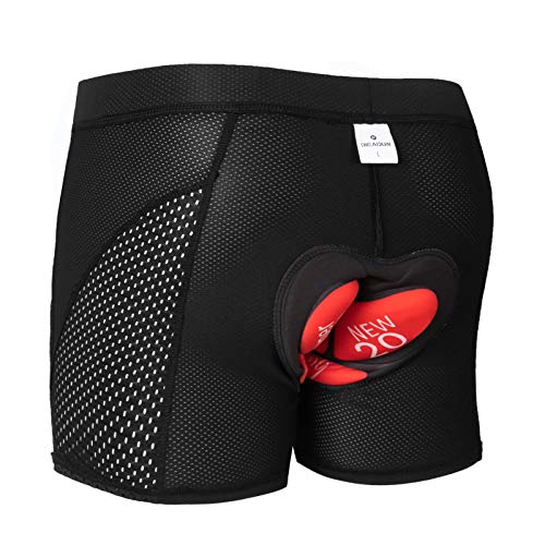 GIEADUN Ciclismo Pantalones Cortos de Bicicleta 20D Gel de sílice Acolchado Ciclismo Calzoncillos Ropa Interior de Bicicleta MTB Bicicleta Pantalones Cortos (Negro, XL)