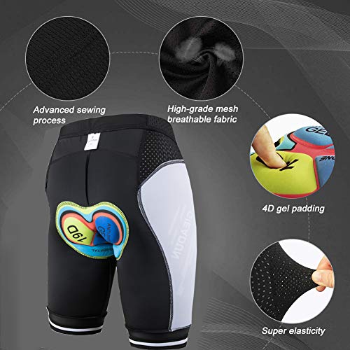 GIEADUN Pantalones Cortos de Ciclismo Hombre Pantalón Corto para Hacer Ciclismo 4D Gel Ropa Interior de Bicicleta MTB Acolchado Pantalónes Cortos Antideslizantes y Transpirables