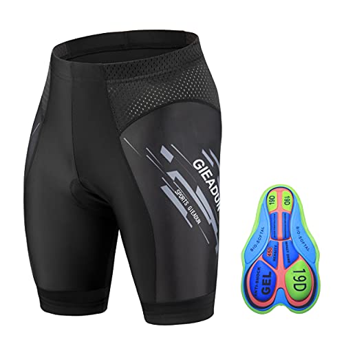 GIEADUN Pantalones Cortos de Ciclismo Hombre Pantalón Corto para Hacer Ciclismo 4D Gel Ropa Interior de Bicicleta MTB Acolchado Pantalónes Cortos Antideslizantes y Transpirables