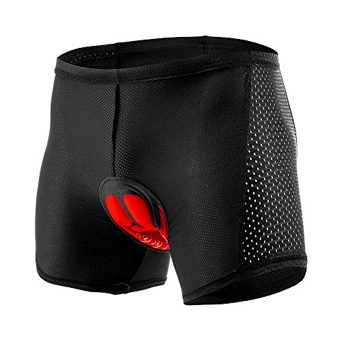 GIEADUN Pantalones Cortos de Ciclismo para Hombre/Ropa Interior Ciclismo De Hombre Calzoncillos Ciclismo Almohadilla De Gel/para Bici Ciclista Bicicleta MTB (Negro, Xlarge)