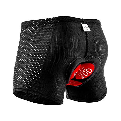 GIEADUN Pantalones Cortos de Ciclismo para Hombre/Ropa Interior Ciclismo De Hombre Calzoncillos Ciclismo Almohadilla De Gel/para Bici Ciclista Bicicleta MTB (Negro, Xlarge)