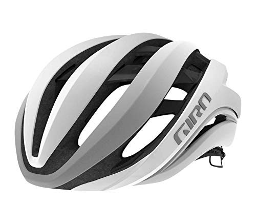 Giro - Aether MIPS - Casco de Carretera, Aether MIPS, Unisex Adulto, Color Blanco Mate y Plateado, tamaño Medium/55-59 cm