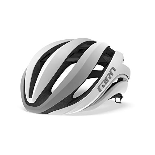 Giro - Aether MIPS - Casco de Carretera, Aether MIPS, Unisex Adulto, Color Blanco Mate y Plateado, tamaño Medium/55-59 cm