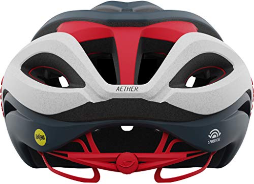 Giro Aether Spherical Casco, Hombre, Matte Portaro Grey/White/Red, L