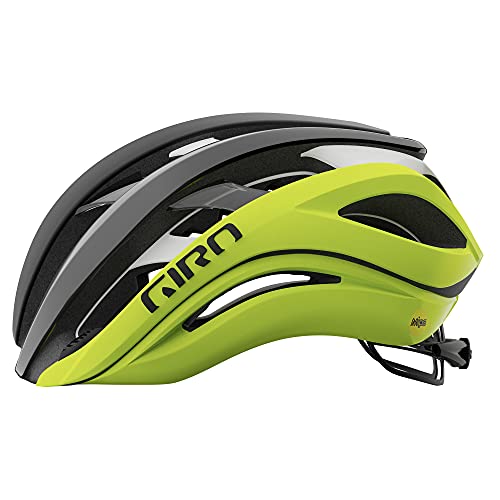 Giro Aether Spherical - Casco para Hombre, Color Negro Mate y Amarillo Alto, Talla L