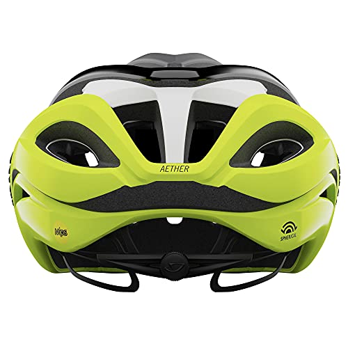 Giro Aether Spherical - Casco para Hombre, Color Negro Mate y Amarillo Alto, Talla L