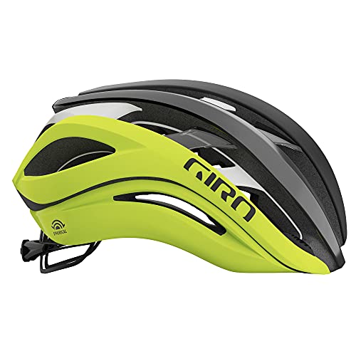 Giro Aether Spherical - Casco para Hombre, Color Negro Mate y Amarillo Alto, Talla L