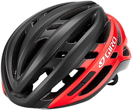 Giro Agilis Cascos A, Unisex, Negro Mate/Rojo Brillante, M