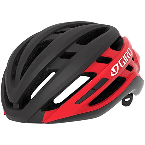 Giro Agilis MIPS Casco de Ciclismo Road, Unisex Adulto, Negro Mate y Rojo Brillante, S (51-55cm)