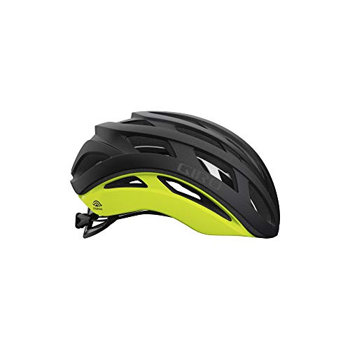 Giro Helios Spherical - Casco para Hombre, Color Negro Mate y Amarillo Alto, Talla M