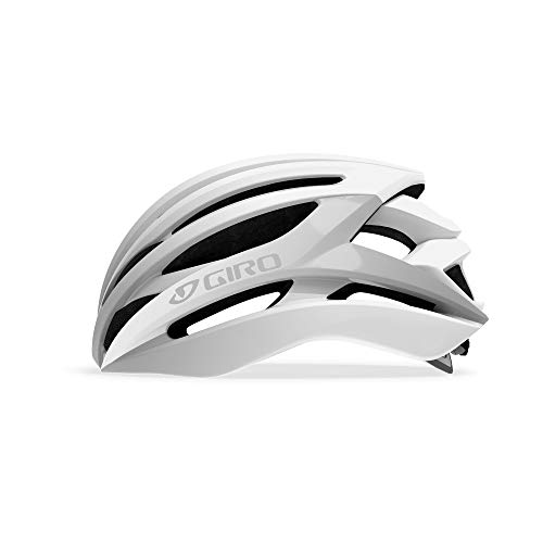 Giro Syntax Casco de Carretera, Unisex, Blanco Mate y Plateado, M