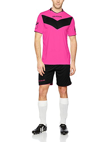 Givova, kit vittoria fluo mc, fuxia fluo/negro, L