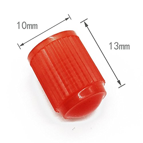 Godeson Tapones Rueda Coche,5X Tapones Coche,Tapones Valvula Coche,Tapa de válvula de plástico Rojo para Tipos de Coches, Camiones, Bicicletas, válvula Scharder