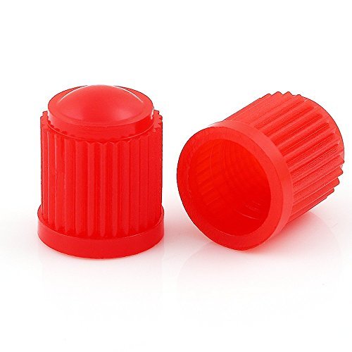 Godeson Tapones Rueda Coche,5X Tapones Coche,Tapones Valvula Coche,Tapa de válvula de plástico Rojo para Tipos de Coches, Camiones, Bicicletas, válvula Scharder