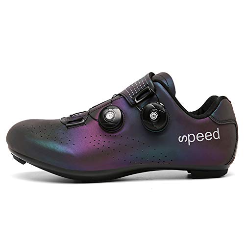 Gogodoing Zapatilla de Ciclismo Profesional Hombre Zapatos de Ciclismo de Antideslizantes SPD Lock System para Bicicleta de montaña/Carretera con Estilo de Encaje rápido Giratorio