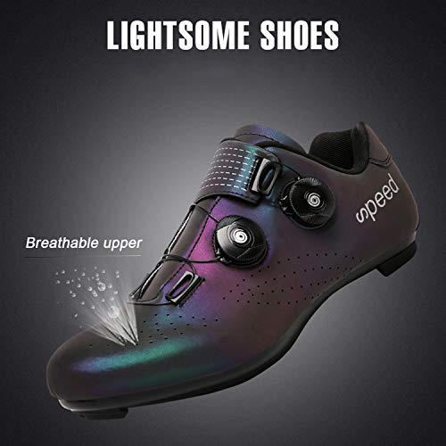 Gogodoing Zapatilla de Ciclismo Profesional Hombre Zapatos de Ciclismo de Antideslizantes SPD Lock System para Bicicleta de montaña/Carretera con Estilo de Encaje rápido Giratorio