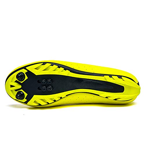 Gogodoing Zapatillas de Ciclismo de Bicicleta de Montaña para Hombre Compatibles con SPD-SL y Zapatillas de Ciclismo de Interior para Mujer Resistentes al Desgaste con Tacos