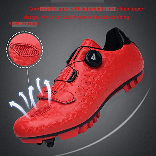 Gogodoing Zapatillas de Ciclismo de Bicicleta de Montaña para Hombre Compatibles con SPD-SL y Zapatillas de Ciclismo de Interior para Mujer Resistentes al Desgaste con Tacos