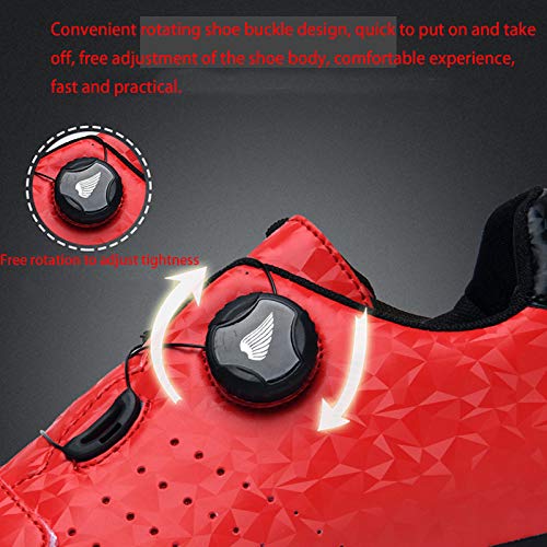 Gogodoing Zapatillas de Ciclismo de Bicicleta de Montaña para Hombre Compatibles con SPD-SL y Zapatillas de Ciclismo de Interior para Mujer Resistentes al Desgaste con Tacos