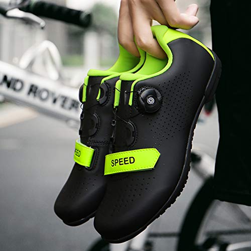 Gogodoing Zapatillas de Ciclismo de Carretera para Mujer Zapatillas de Montar Sin Bloqueo para Bicicleta Zapatillas de Ciclismo de Interior para Hombre Zapatillas Planas