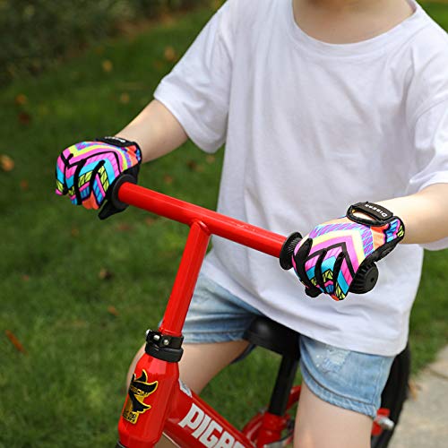 Gogokids Guantes de Bicicleta para Niños Guantes de Ciclismo para Niñas - Dedos Completos Niño Mitones Guantes de Alpinismo Deportivos para Patinaje Bicicleta de Montaña de Carretera de 2 a 6 años