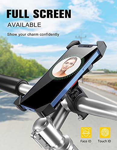 Goigrn Soporte Movil Bicicleta, Anti Vibración Soporte Movil Moto Montaña con 360° Rotación para Bici, Universal Manillar Compatible con iPhone 13/13 Pro/13 Pro MAX y 4.7"-6.7" Móvi