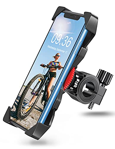 Goigrn Soporte Movil Bicicleta, Anti Vibración Soporte Movil Moto Montaña con 360° Rotación para Bici, Universal Manillar Compatible con iPhone 13/13 Pro/13 Pro MAX y 4.7"-6.7" Móvi
