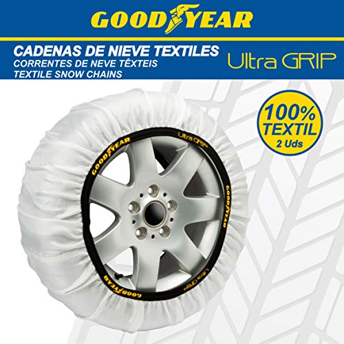 Goodyear GOD8010 1 Juego de 2 Cadenas Textiles de Nieve Ultra Grip Coche Talla S