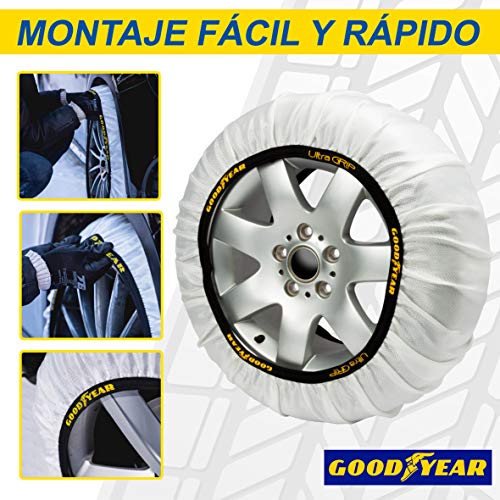 Goodyear GOD8010 1 Juego de 2 Cadenas Textiles de Nieve Ultra Grip Coche Talla S